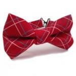Bow Tie - Red Plaid Bowtie For Boys