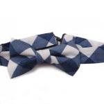 Bow Tie - Blue & White Plaid Bowtie..