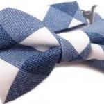 Bow Tie - Blue & White Plaid Bowtie..