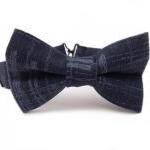 Bow Tie - Modern Black With Gray Lines Bowtie For..