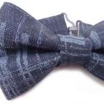 Bow Tie - Modern Black With Gray Lines Bowtie For..