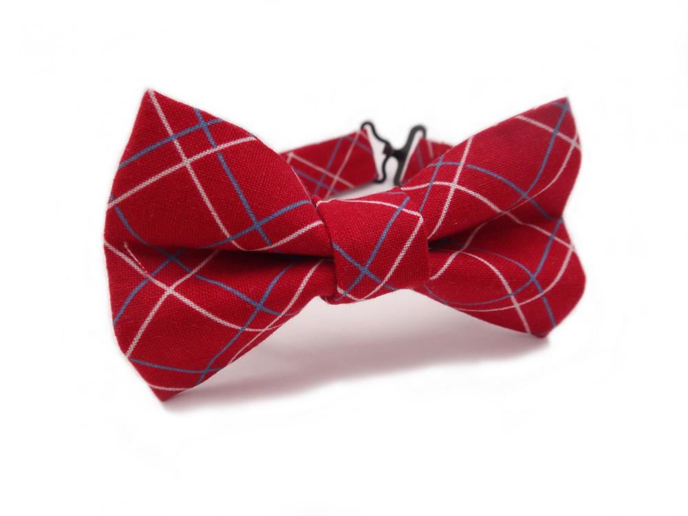 Bow Tie - Red Plaid Bowtie For Boys