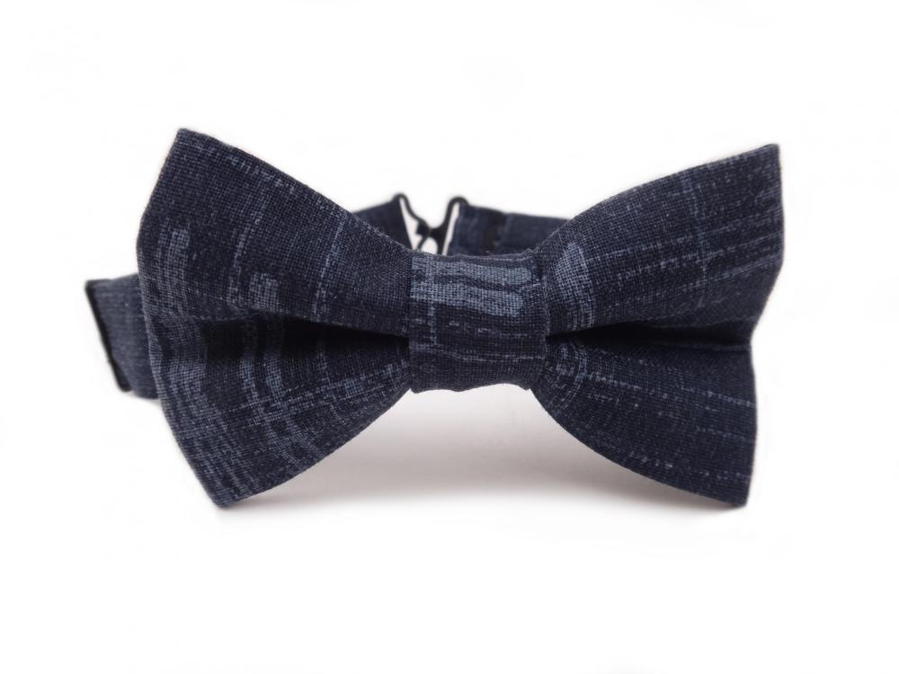 Bow Tie - Modern Black With Gray Lines Bowtie For Boys