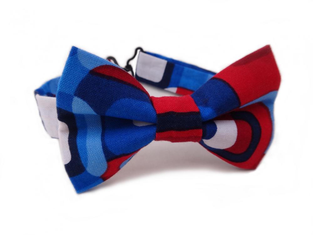 Bow Tie - Red White Blue Modern Style Bowtie For Boys